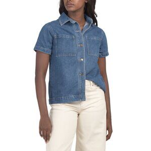 PAPERHEART Indigo Denim Short Sleeve Button Front Shirt